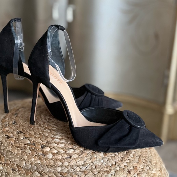 Black suede distressed stilettos heels - Picture 8 of 12